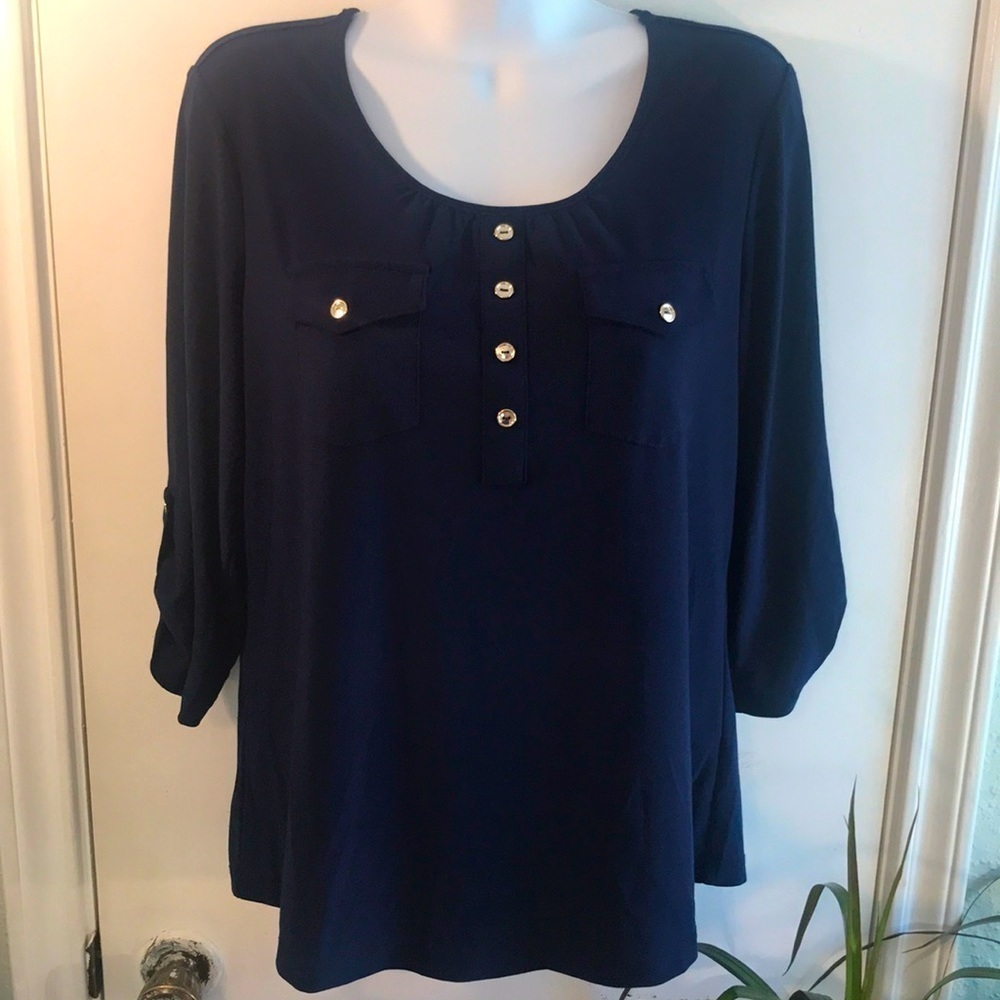 Perseption Petite Navy Top